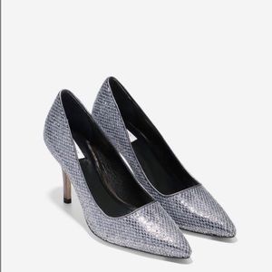Cole Hann Bradshaw Pump Metallic Silver High Heel Pointed Toe Shoes